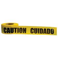 Barricade Tape Caution, 3" x 1000'. Bilingual.