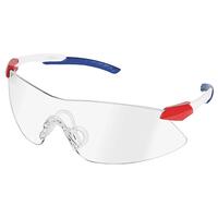 Strikers Red/White/Blue temples, Clear lens.