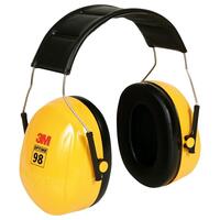 3M Peltor Optime 98 Over-the-Head Hearing Protector NRR 25dB, Yellow.