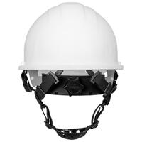 Independence Cap with 4-Point Mega Ratchet and 4 Chin Strap Attachment Points, White.