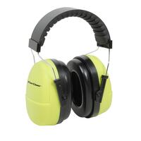 SF30-ERBWELHB640Y Flat-Liner Ear Muff.  Padded stainless steel headband. 8.2 oz., Hi Viz Lime/Black. NRR 26dB.