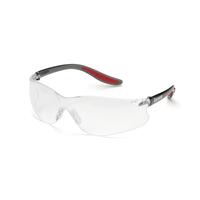 Xenon Clear HC/PC Lens, Black Temples/Red Tips.