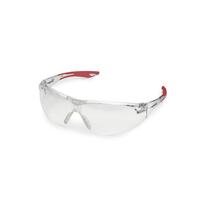 Avion Clear HC/PC Lens, Red Temple Tips.