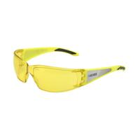 Reflect-Specs Amber HC/PC Lens, Hi Viz Yellow Temples with Silver Reflective Panel.