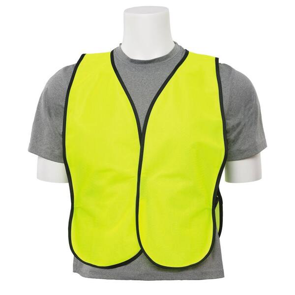 SF20-ERB14098 S19 Non-ANSI Tight Weave Safety Vest, Hi Viz Lime, OS.