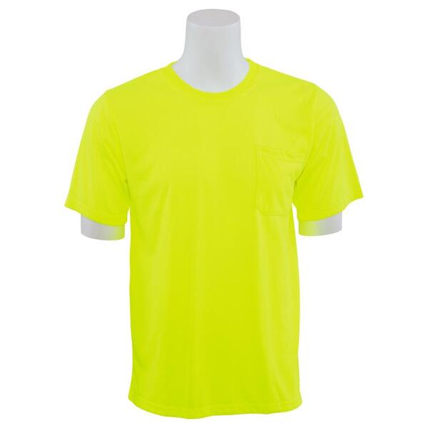 SF20-ERB14109 9601 Non-ANSI Jersey Knit Short Sleeve T-Shirt, Hi Viz Lime, XL.