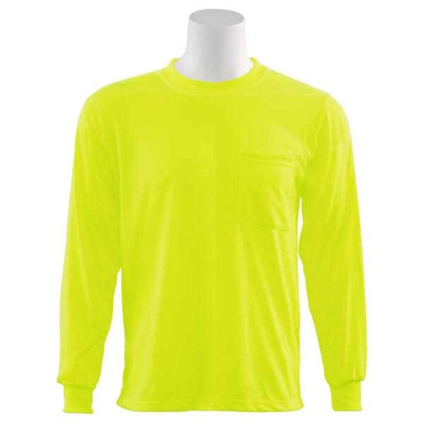 SF20-ERB14117 9602 Non-ANSI Jersey Knit Long Sleeve T-Shirt, Hi Viz Lime, MD.