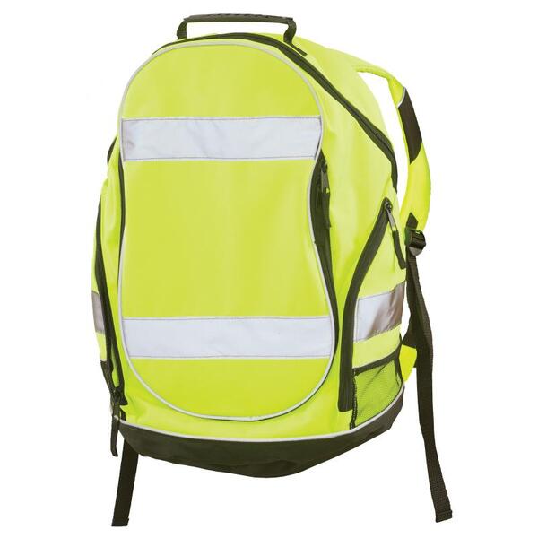 SF20-ERB29003 BP1 Backpack with Reflective Stripes and Adjustable Straps, Hi Viz Lime, OS.