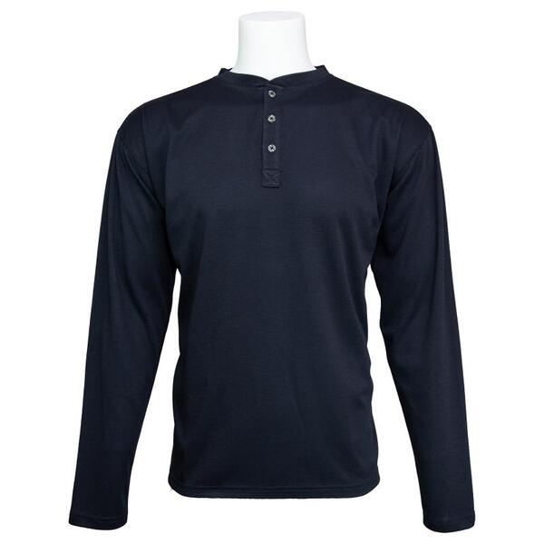 SF20-ERB61035 9505IFR Inherent Flame Resistant Non-ANSI Men's Long Sleeves Henley, Blue, MD.