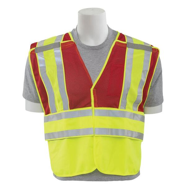 SF20-ERB61249 S340 Type P, Class 2 Public Safety 5-Point Break-Away Safety Vest, Red, MD/XL.