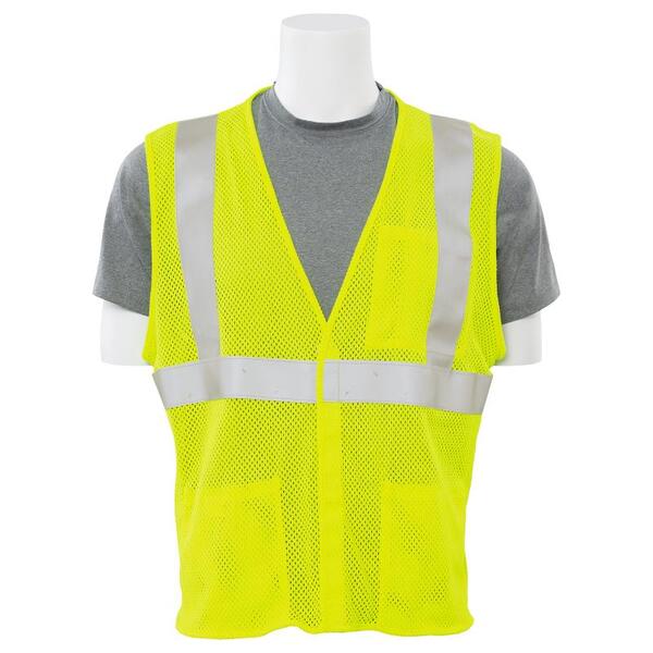 SF20-ERB61265 IFR152 Type R, Class 2 Inherent Flame Resistant Safety Vest Mesh, Hi Viz Lime, XL.