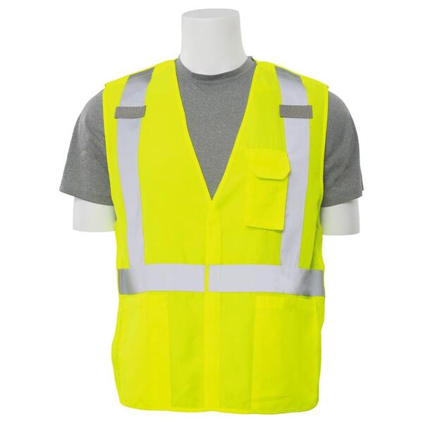 SF20-ERB61376 S360 Type R, Class 2 Multi-Pocket Break-Away Safety Vest, Hi Viz Lime, LG.