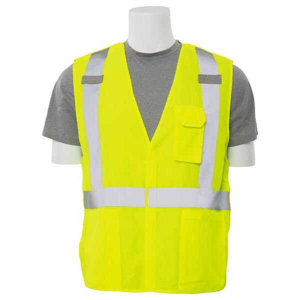 SF20-ERB61377 S360 Type R, Class 2 Multi-Pocket Break-Away Safety Vest, Hi Viz Lime, XL.