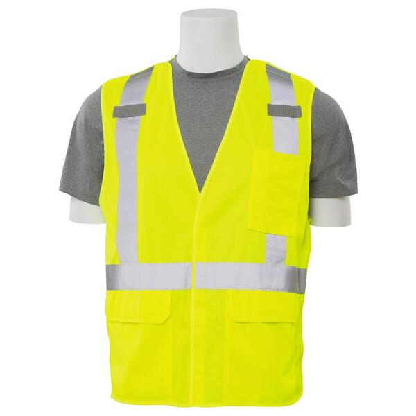 SF20-ERB61392 S361 Type R, Class 2 Five-Point Break-Away Safety Vest with D-Ring, Hi Viz Lime, XL.
