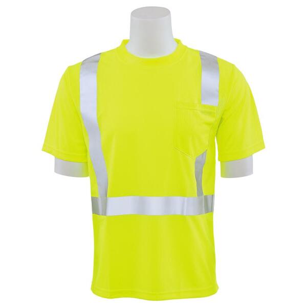 SF20-ERB61666 9006S Type R, Class 2 Birdseye Mesh Short Sleeve T-Shirt, Hi Viz Lime, 7X.