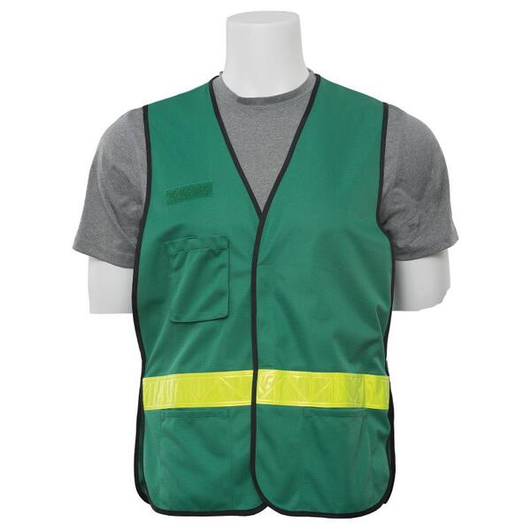 SF20-ERB61703 S179 Non-ANSI CERT Green Safety Vest, Green, OS.