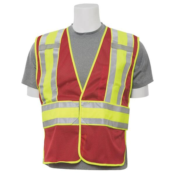 SF20-ERB61731 S530 Non-ANSI Expandable Safety Vest, Red, MD/LG.