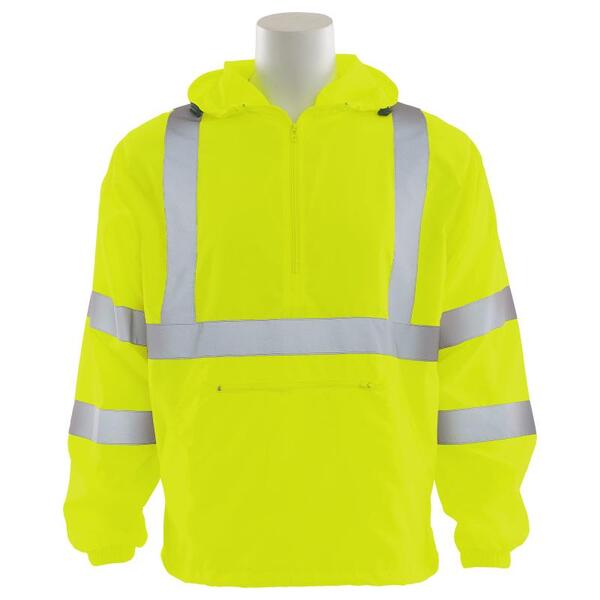 SF20-ERB61758 W450 Type R, Class 3 Pullover Hoodie Windbreaker, Hi Viz Lime, 2X.