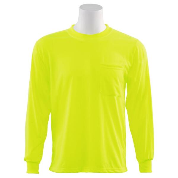 SF20-ERB61792 9602 Non-ANSI Jersey Knit Long Sleeve T-Shirt, Hi Viz Orange, XL.