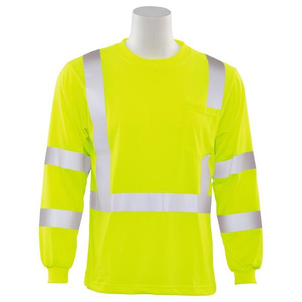 SF20-ERB62123 9802S Type R, Class 3 Jersey Knit Long Sleeve T-Shirt, Hi Viz Lime, LG.