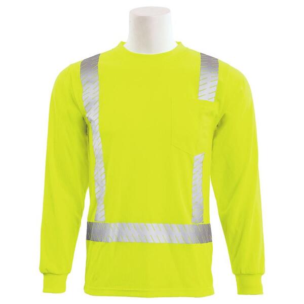 SF20-ERB62279 9007SEG Type R, Class 2 Birdseye Mesh Long Sleeve T-Shirt with Segmented Tape, Hi Viz Orange, 4X.