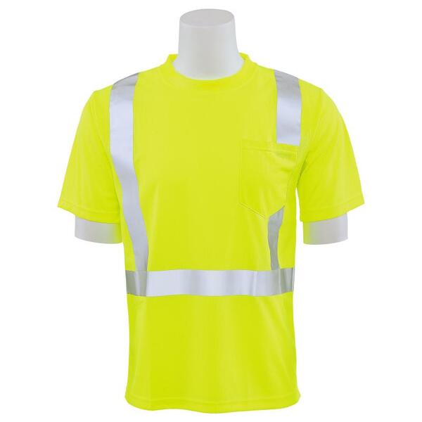 SF20-ERB62552 9006SUV50 Type R, Class 2 Birdseye Mesh Short Sleeve T-Shirt with UPF Protection, Hi Viz Lime, XL.