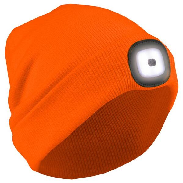 SF20-ERB63145 S109LED Knit Cap with LED Light, Orange, OS.