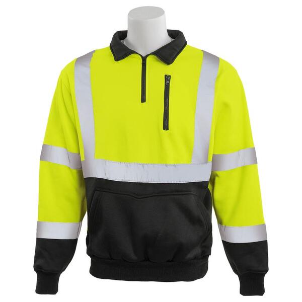 SF20-ERB63876 W379B Type R, Class 3 Quarter-Zip Sweatshirt with Black Bottom, Hi Viz Lime, 5X.