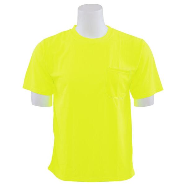 SF20-ERB64019 9006 Non-ANSI Birdseye Mesh Short Sleeve T-Shirt, Hi Viz Lime, LG.