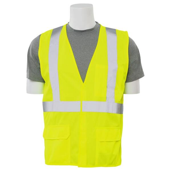 SF20-ERB65011 S190 Type R, Class 2 Flame Retardant Treated Background Material Safety Vest, Hi Viz Lime, LG.