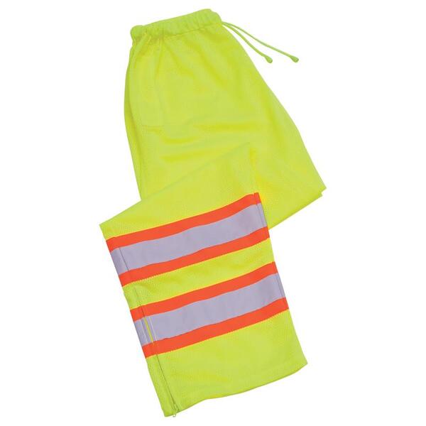 SF20-ERB65029 S210 Class E Mesh Work Pants with Contrasting Trim, Hi Viz Lime, 4X.