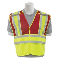 SF20-ERB61250 S340 Type P, Class 2 Public Safety 5-Point Break-Away Safety Vest, Red, 2X/5X.