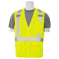 SF20-ERB61391 S361 Type R, Class 2 Five-Point Break-Away Safety Vest with D-Ring, Hi Viz Lime, LG.