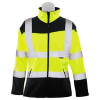 SF20-ERB62197 W651 Type R, Class 2 Fitted Women's Soft Shell Jacket with Black Bottom, Hi Viz Lime, MD.