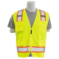 SF20-ERB62382 S380SC Type R, Class 2 Surveyor Safety Vest with Eleven Pockets, Hi Viz Orange, 4X.