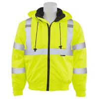 SF20-ERB62438 W510 Type R, Class 3 3-in-1 Bomber Jacket with Black Removable Fleece Liner, Hi Viz Lime, 3X.
