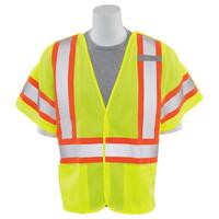 SF20-ERB63247 S622 Type R, Class 3 Break-Away Safety Vest with Contrasting Trim, Hi Viz Lime, MD.