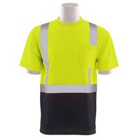 SF20-ERB63308 9601SB Type R, Class 2 Jersey Knit Short Sleeve T-Shirt with Black Bottom, Hi Viz Lime, LG.