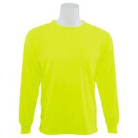 SF20-ERB64028 9007 Non-ANSI Birdseye Mesh Long Sleeve T-Shirt, Hi Viz Lime, XL.