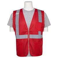 SF20-ERB64230 S863P Non-ANSI Mesh Zip Front Safety Vest, Green, SM.